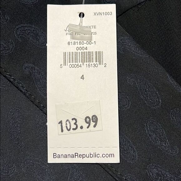 Banana Republic Wrap Dress Woman’s 4 Dark Blue Paisley All Over Print NWT - Picture 11 of 11